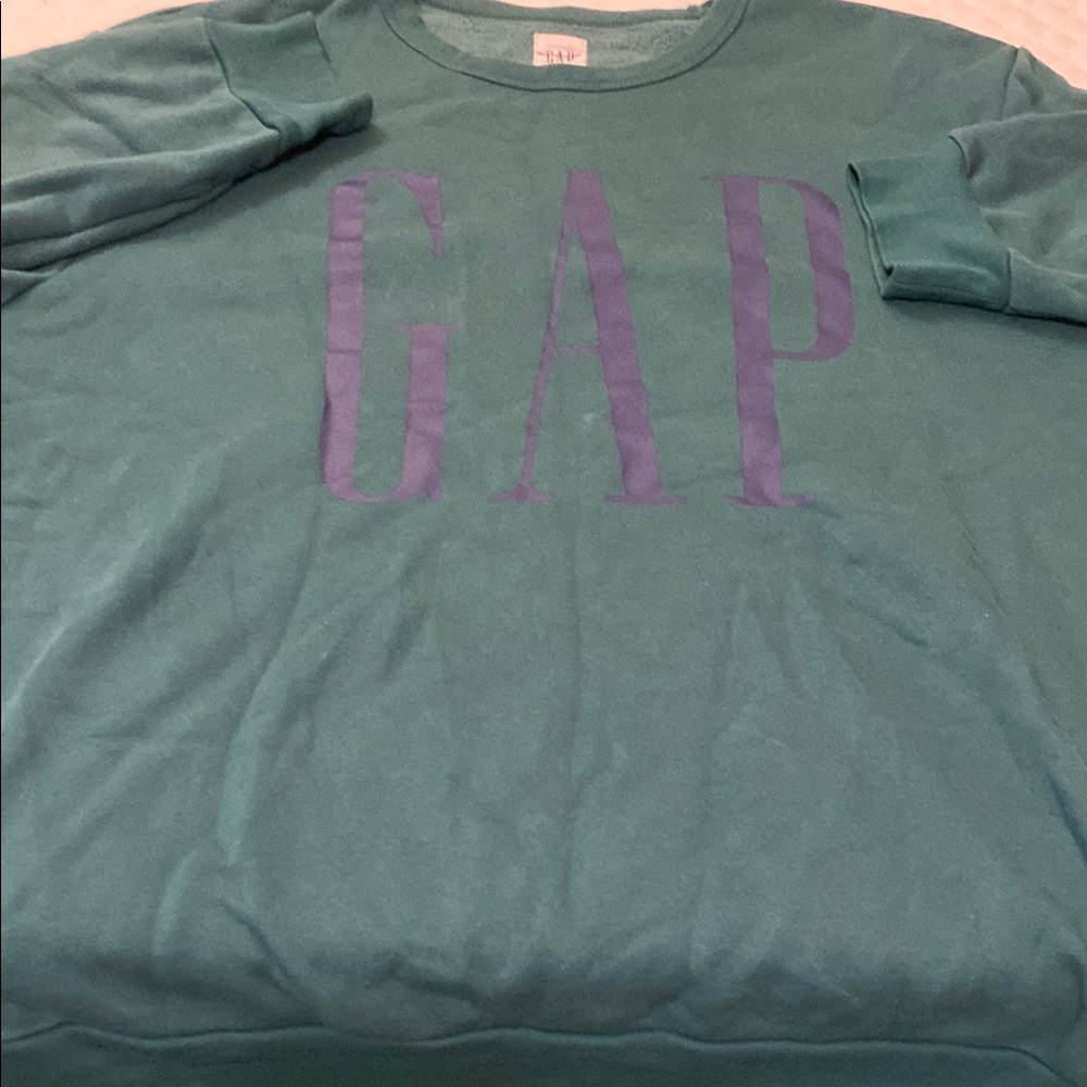 GAP Teal Crewneck with Purple Logo